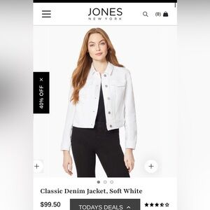 Jones NY Women's White Denim Jacket